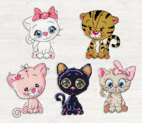 Luca-S Cute Kittens Cross Stitch Kit for Beginners, Complete Embroidery Set