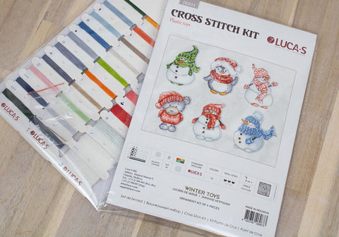 Luca-S Winter Toys Counted Cross Stitch Kit on Plastic Canvas A4, 30 Colors