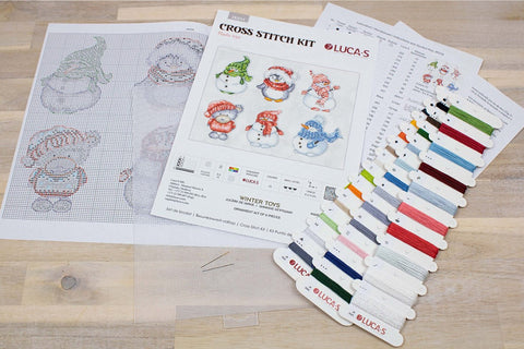 Luca-S Winter Toys Counted Cross Stitch Kit on Plastic Canvas A4, 30 Colors