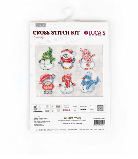 Luca-S Winter Toys Counted Cross Stitch Kit on Plastic Canvas A4, 30 Colors