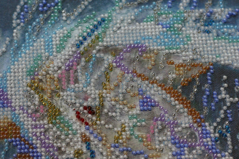 Bead Embroidery Kit for Fantasy Picture, Abris Art, 25x30 cm, 16 Colors, 6336 Beads, Home or Office Decor