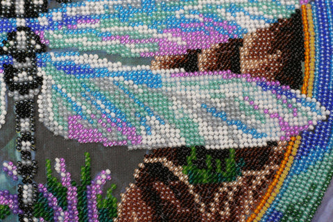 Bead Embroidery Kit, Watercolor Summer Flowers, Abris Art, 30 x 34 cm, 19 Colors, Beginner-Friendly Craft Set