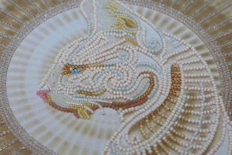 Bead Embroidery Kit for Cat Picture, Abris Art, 31 x 47 cm, 13 Colors, 11,021 Beads