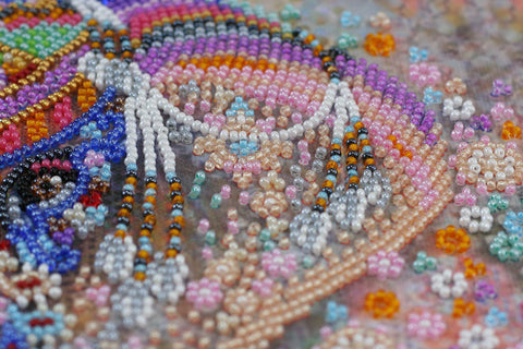 Large Bead Embroidery Kit, India-Inspired Design, Abris Art, 300 x 300 mm, 23 Colors, Preciosa Ornela Beads