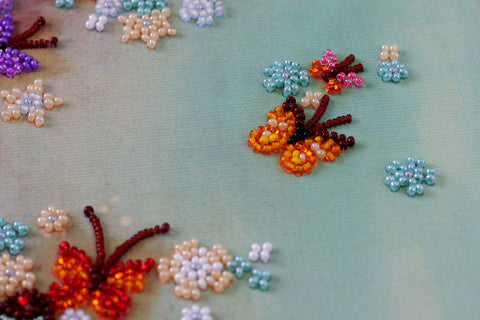 Bead Embroidery Kit, Multicolor Abstract Wind Design, 20 x 45 cm, Abris Art, 26 Shades, 8640 Beads, Printed Base