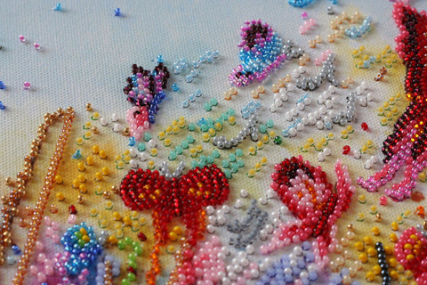 Bead Embroidery Kit Musical Composition, Abris Art, 30x40 cm, 8,945 Beads in 27 Colors, Music-Themed Craft