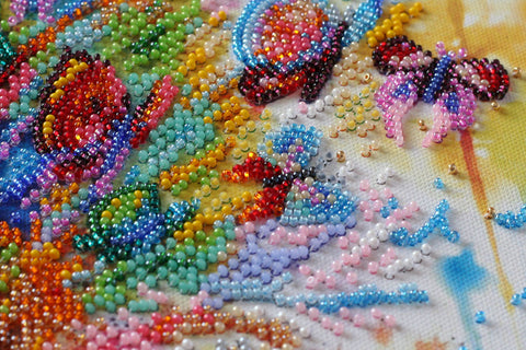 Bead Embroidery Kit Musical Composition, Abris Art, 30x40 cm, 8,945 Beads in 27 Colors, Music-Themed Craft