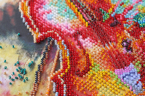 Bead Embroidery Kit Musical Composition, Abris Art, 30x40 cm, 8,945 Beads in 27 Colors, Music-Themed Craft
