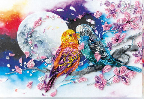 Abris Art Bead Embroidery Kit for Animal Picture, 29 x 20 cm, 24 Colors, 4,622 Beads, Printed Canvas and Instructions