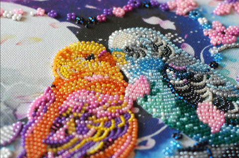 Abris Art Bead Embroidery Kit for Animal Picture, 29 x 20 cm, 24 Colors, 4,622 Beads, Printed Canvas and Instructions