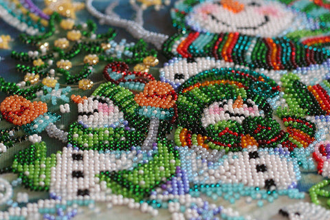 Abris Art Winter Bead Embroidery Kit, New Year's Night Fairy Tale, Christmas Craft, 26 x 35 cm, 25 Colors, 9334 Beads