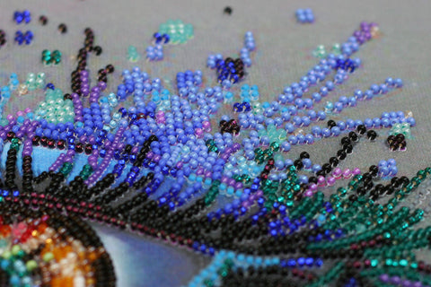 Bead Embroidery Kit Royal Gaze, Abris Art, Preciosa Beads, 33 Colors, 270 x 370 mm DIY Wall Art