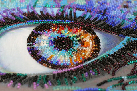 Bead Embroidery Kit Royal Gaze, Abris Art, Preciosa Beads, 33 Colors, 270 x 370 mm DIY Wall Art