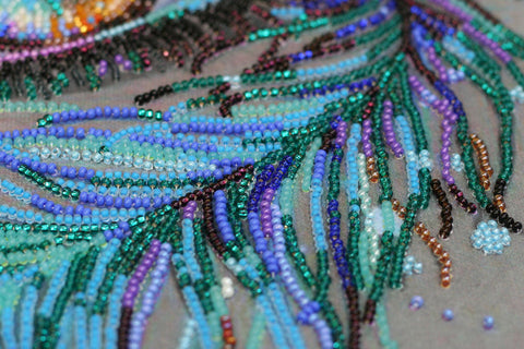 Bead Embroidery Kit Royal Gaze, Abris Art, Preciosa Beads, 33 Colors, 270 x 370 mm DIY Wall Art