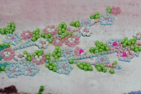 Bead Embroidery Kit Romantic Love Scene, Abris Art, Preciosa Czech Glass Beads, 27 x 35 cm DIY Wall Art, Beginner Friendly