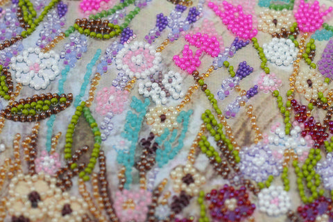 Bead Embroidery Kit Romantic Love Scene, Abris Art, Preciosa Czech Glass Beads, 27 x 35 cm DIY Wall Art, Beginner Friendly