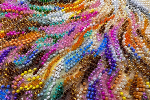 Bead Embroidery Kit for Wall Art, I Guess by Abris Art, Preciosa Ornela Glass Beads, 31 Colors, 290 x 400 mm