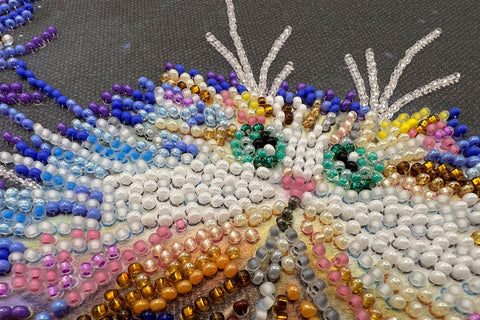 Bead Embroidery Kit for Wall Art, I Guess by Abris Art, Preciosa Ornela Glass Beads, 31 Colors, 290 x 400 mm