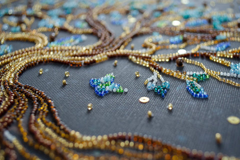 Bead Embroidery Kit with Printed Canvas, Fairy Tale Wall Art, Abris Art, 300 x 410 mm, Preciosa Ornela Glass Beads