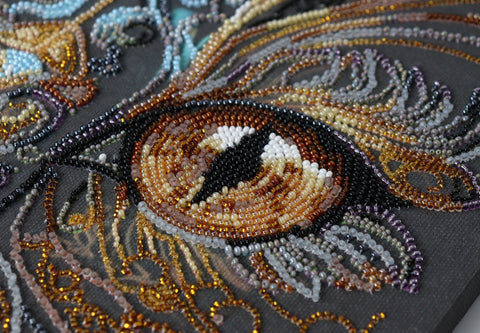 Witch's Gaze Bead Embroidery Kit, Abris Art, Preciosa Beads, 300 x 430 mm Canvas Wall Art, 28 Colors
