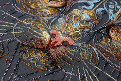 Witch's Gaze Bead Embroidery Kit, Abris Art, Preciosa Beads, 300 x 430 mm Canvas Wall Art, 28 Colors
