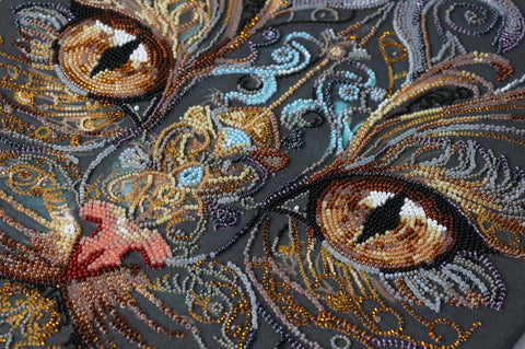 Witch's Gaze Bead Embroidery Kit, Abris Art, Preciosa Beads, 300 x 430 mm Canvas Wall Art, 28 Colors