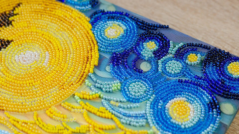 Waterfall Bead Embroidery Kit, Large 19.5 x 35 cm Picture, Abris Art, Preciosa Ornela Glass Beads