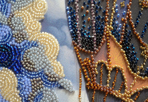 Beaded Embroidery Kit, Air Adventures Decorative Scene, Abris Art, 28 x 28 cm, 14 Colors, 6800 Beads