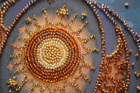 Beaded Embroidery Kit, Air Adventures Decorative Scene, Abris Art, 28 x 28 cm, 14 Colors, 6800 Beads