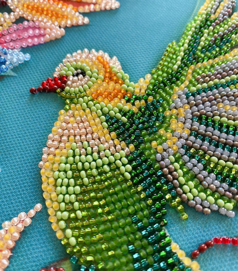 Spring Scene Bead Embroidery Kit, 24x30 cm, Abris Art, 28 Colors, 6811 Beads, Home Decor Craft