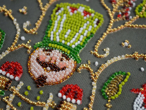 Bead Embroidery Kit, Christmas Night Hero Scene, Abris Art, 17 Colors, 4513 Beads, 19.5 x 26 cm