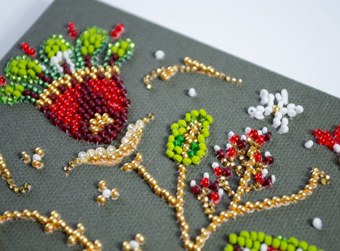 Bead Embroidery Kit, Christmas Night Hero Scene, Abris Art, 17 Colors, 4513 Beads, 19.5 x 26 cm