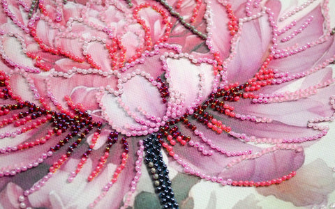 Bead Embroidery Kit, Petal Dream Floral Design, Abris Art Deco Scenes, 25 x 33 cm, 20 Colors, 6221 Beads