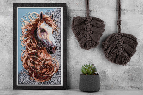 Bead Embroidery Kit, Prairie Spirit Animal Scene, 20 x 36 cm, Abris Art, 17 Colors, 11,207 Beads, Marked Fabric