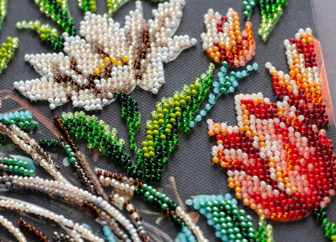 Bead Embroidery Kit Cherish Traditions, Nature-Themed Picture, 30 x 41 cm, 21 Colors, Approximately 14,110 Beads, Abris Art