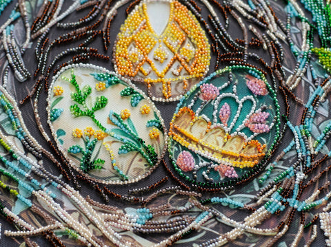 Bead Embroidery Kit Cherish Traditions, Nature-Themed Picture, 30 x 41 cm, 21 Colors, Approximately 14,110 Beads, Abris Art