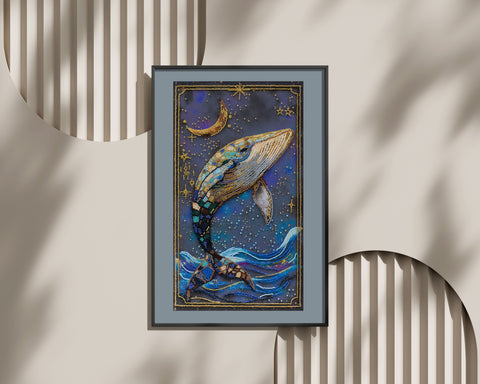 Bead Embroidery Kit, Underwater World Animal Design, 21 x 37 cm, 18 Colors, 6819 Beads, Abris Art