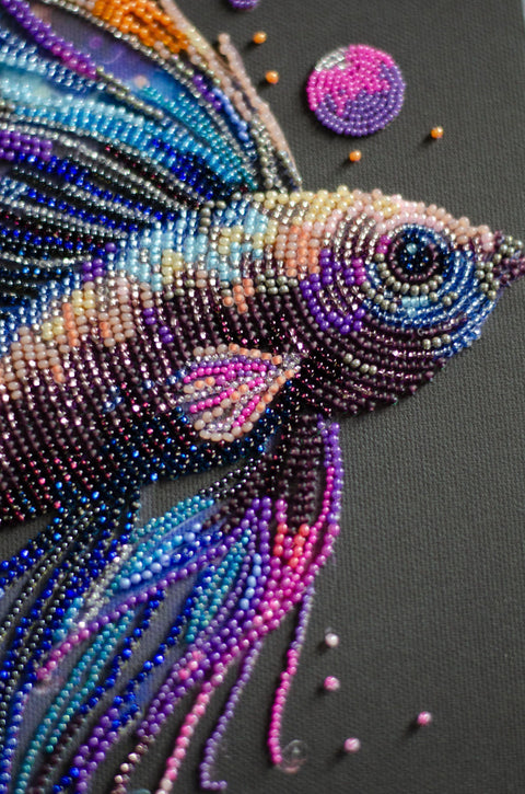 Abris Art Bead Embroidery Kit, Waves of Color, 21 x 36 cm, 7,326 Beads, 27 Colors, Intermediate Difficulty