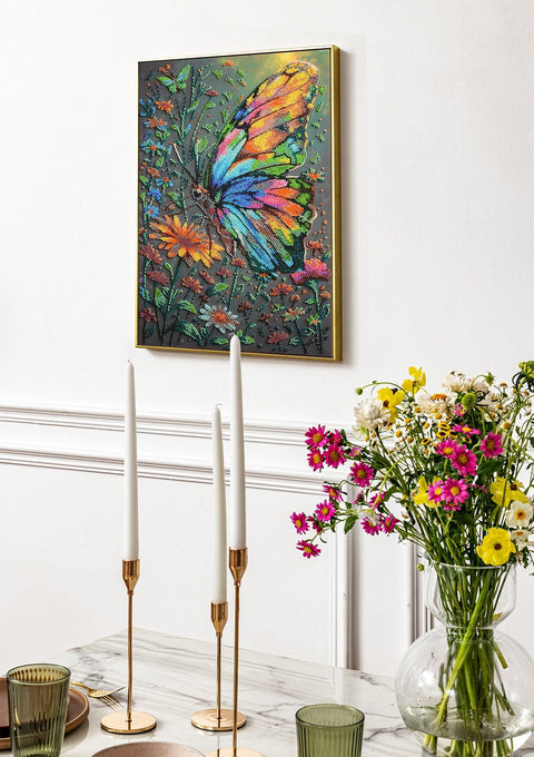 Bead Embroidery Kit, Summer Shades Design, Abris Art, 26 x 39 cm, 11,859 Beads, 29 Colors, Intermediate Level