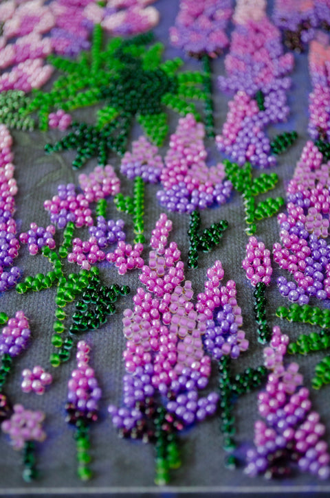 Bead Embroidery Kit Moonlight Landscape, Abris Art, 15 Colors, 7530 Beads, 24 x 37 cm, Nature-Themed Wall Art DIY Kit