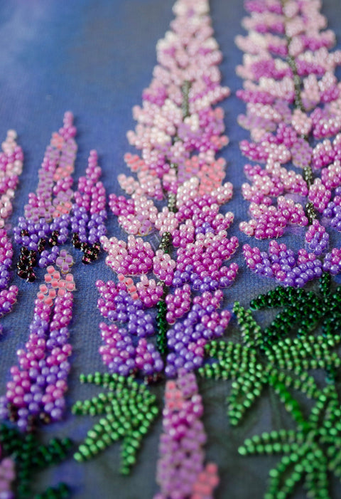 Bead Embroidery Kit Moonlight Landscape, Abris Art, 15 Colors, 7530 Beads, 24 x 37 cm, Nature-Themed Wall Art DIY Kit