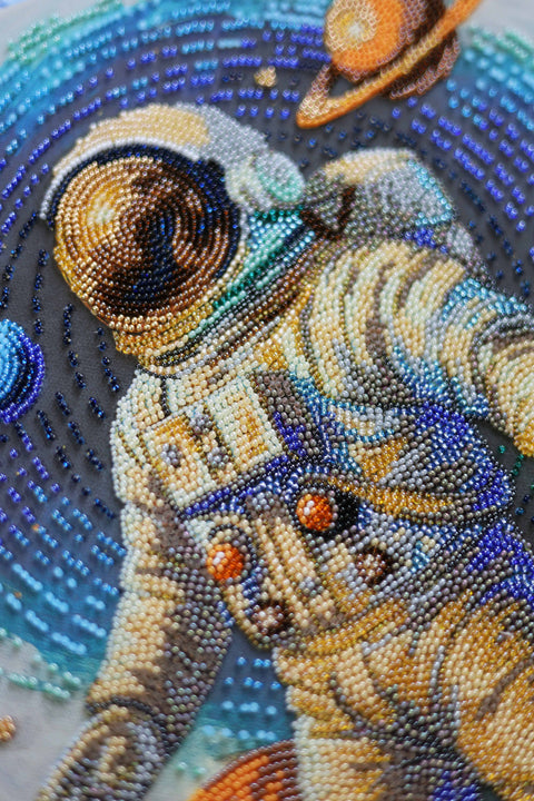 Cosmic Traveler Bead Embroidery Kit, 27 Colors, 11,831 Beads, 26 x 39 cm, Abris Art