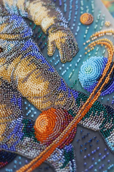 Cosmic Traveler Bead Embroidery Kit, 27 Colors, 11,831 Beads, 26 x 39 cm, Abris Art