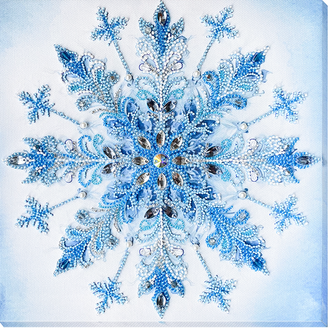 Bead Embroidery Kit Frost Patterns, Abris Art, 22x22 cm, 14 Colors, 3,637 Beads, Decorative Craft Project