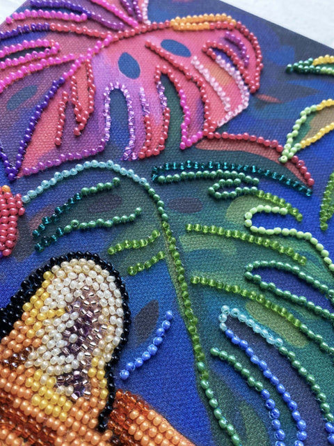 Bead Embroidery Kit Abris Art Sweet Dream Animal Design, 26 x 39 cm, 32 Colors, 12,067 Beads, DIY Wall Art%>