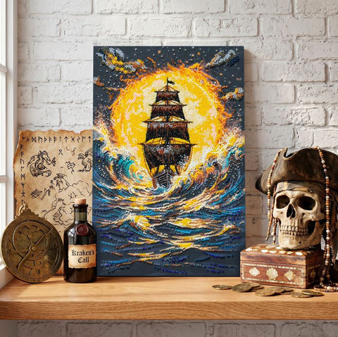 Bead Embroidery Kit “Under the Hot Sun” by Abris Art, 22 x 33 cm, Printed Canvas, 24 Colors