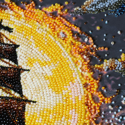 Bead Embroidery Kit “Under the Hot Sun” by Abris Art, 22 x 33 cm, Printed Canvas, 24 Colors