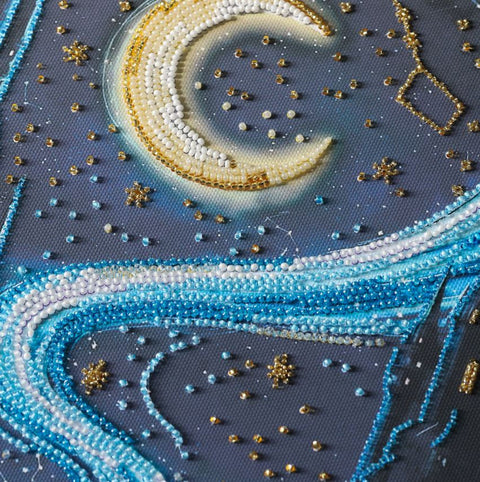 Bead Embroidery Kit, Dream Book Picture, 23 x 38 cm, Abris Art, Printed Canvas, 21 Colors, 8612 Beads