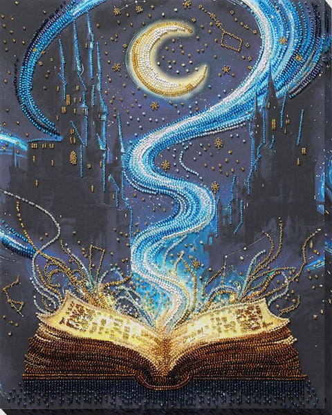 Bead Embroidery Kit, Dream Book Picture, 23 x 38 cm, Abris Art, Printed Canvas, 21 Colors, 8612 Beads