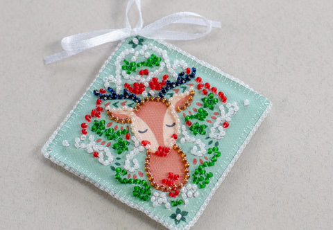 Christmas Bead Craft Kit, Winter Fairy Tale Decor, 719 Beads, 8 Colors, Abris Art, 13.2 x 6.6 cm